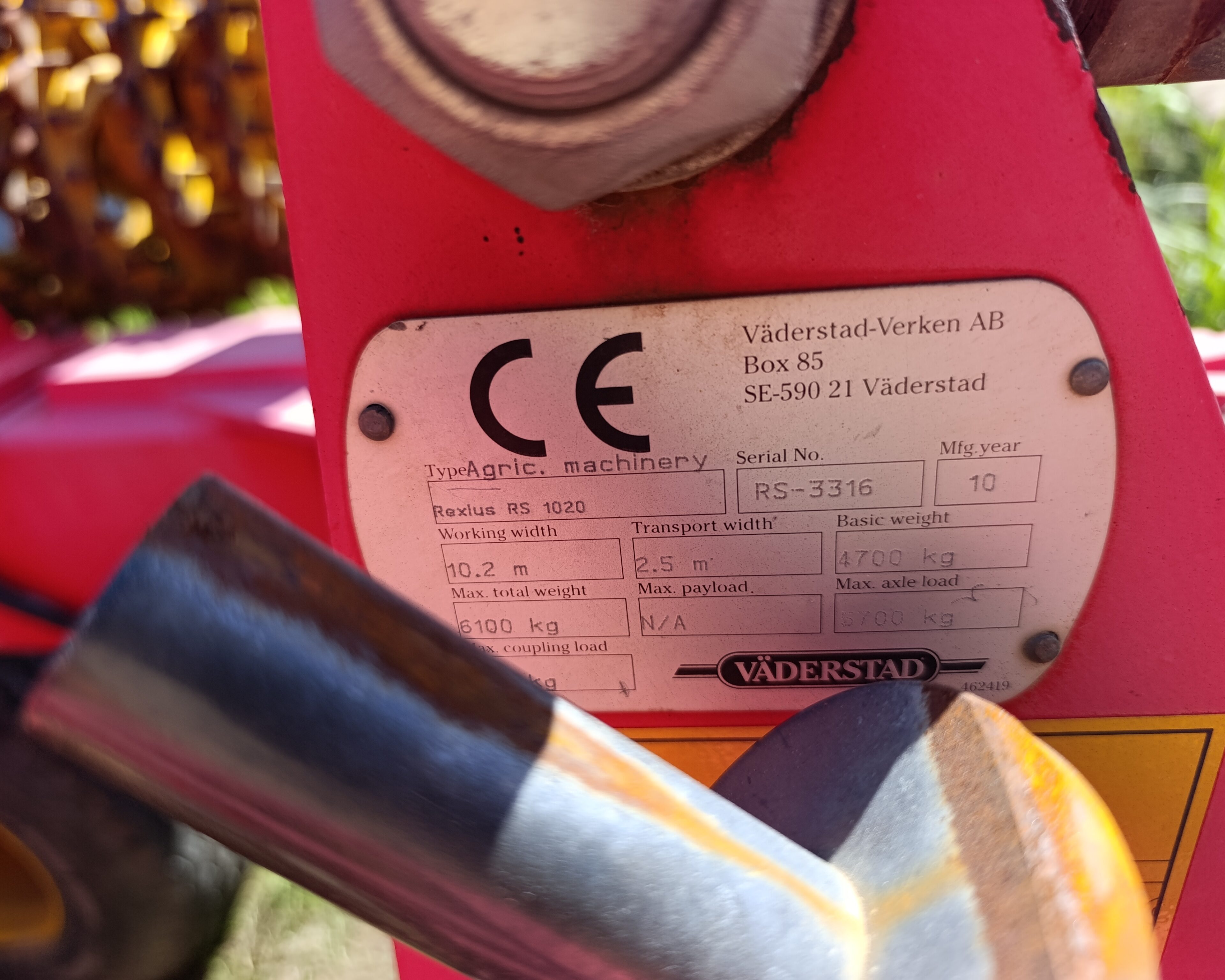 Wał uprawowy z włóką Vaderstadt Rexius 1020